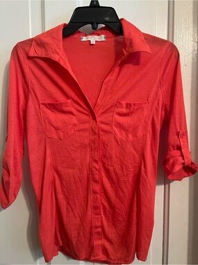 Almost Famous Coral Button-Down Shirt